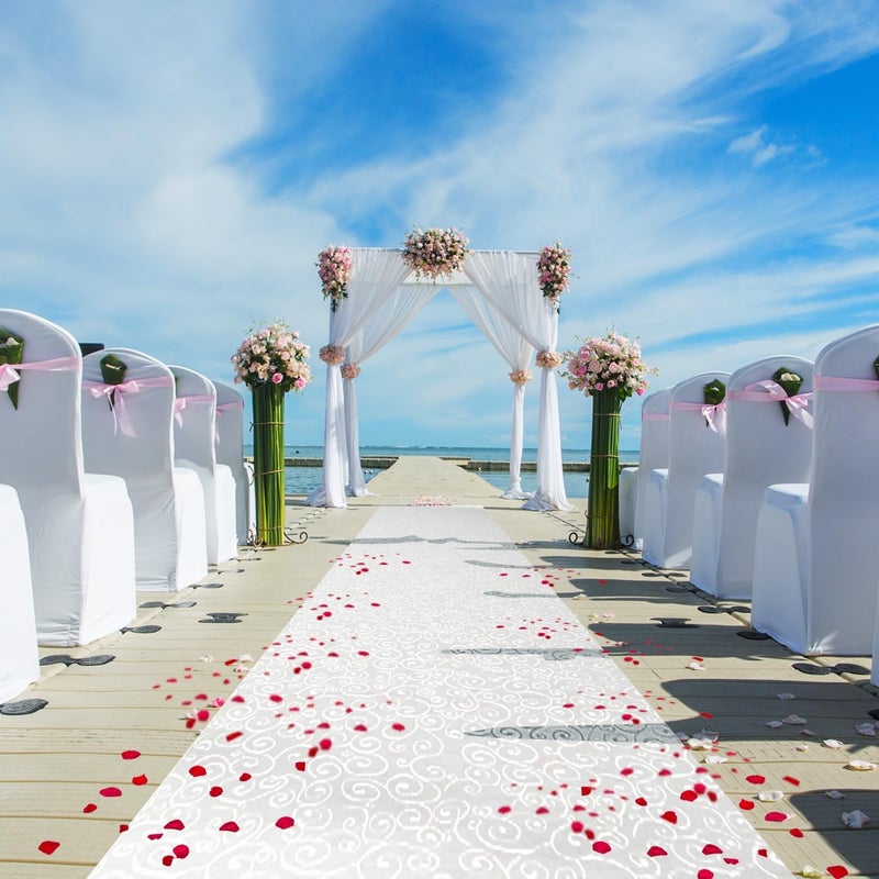 Healon FrenzyBird Thickened Aisle Runner for Wedding CeremonyFeet White Aisle Runner Walkway for Indoor Outdoor Wedding Church Decorations ，Halloween Parties can Also use a Carpet，50g(Vine, 3x100Feet) - Image 1
